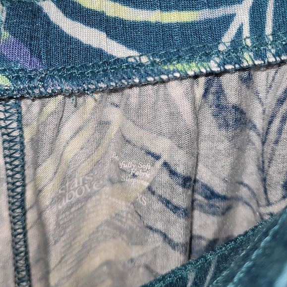 Ladies XS Stars Above Teal tropical pajama pants - bnwt flowy - Picture 6 of 7